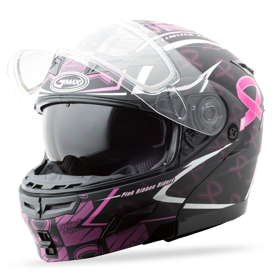 GMAX Gm-54s Modular Helmet Pink Ribbon Matte Black S G2547404
