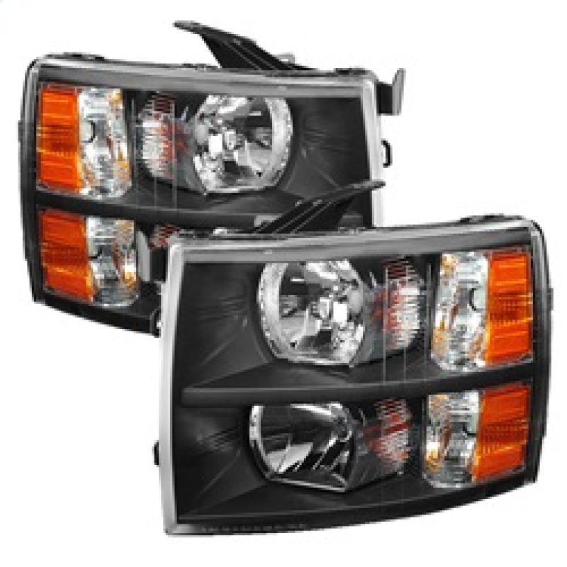 Xtune Chevy Silverado 07-13 Crystal Headlights Black HD-JH-CS07-AM-BK 5076991