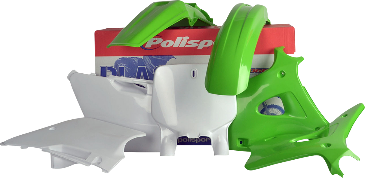 Kit de carrocería POLISPORT - Completo - OEM Verde/Blanco - KX 125/250 90088 