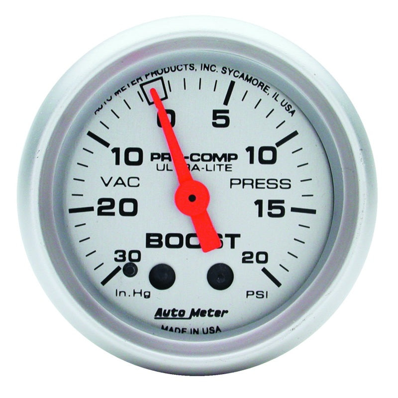 Autometer Ultra-Lite 52mm 20 PSI Mechanical Boost Gauge 4301