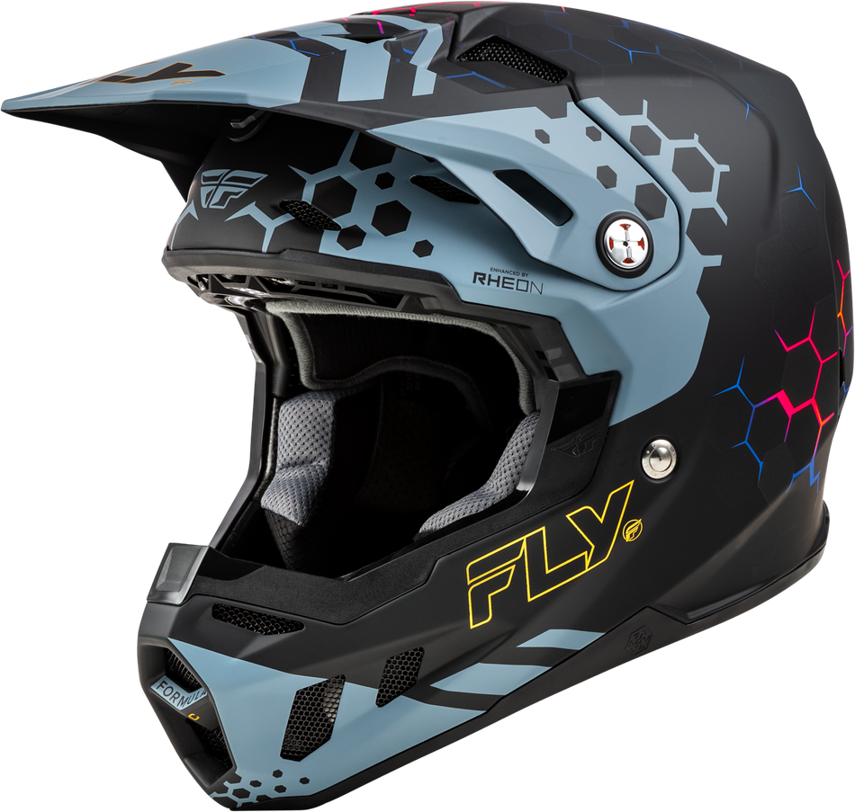 FLY RACING Formula Cc Tektonic Helmet Matte Black/Slate/Blue Lg 73-4333L