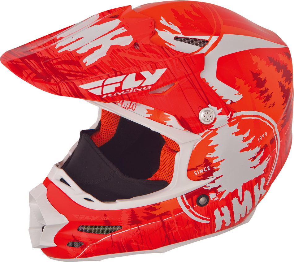 FLY RACING F2 Carbon Hmk Pro Stamp Helmet Orange/White 2x 73-49242X