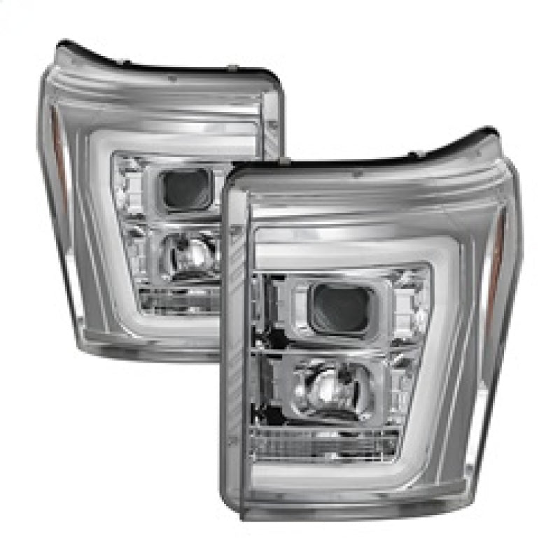 Spyder 11-16 Ford F-250/F-350 V2 Projector Headlights - Light Bar DRL - Chrome PRO-YD-FS11V2-LB-C 5084705