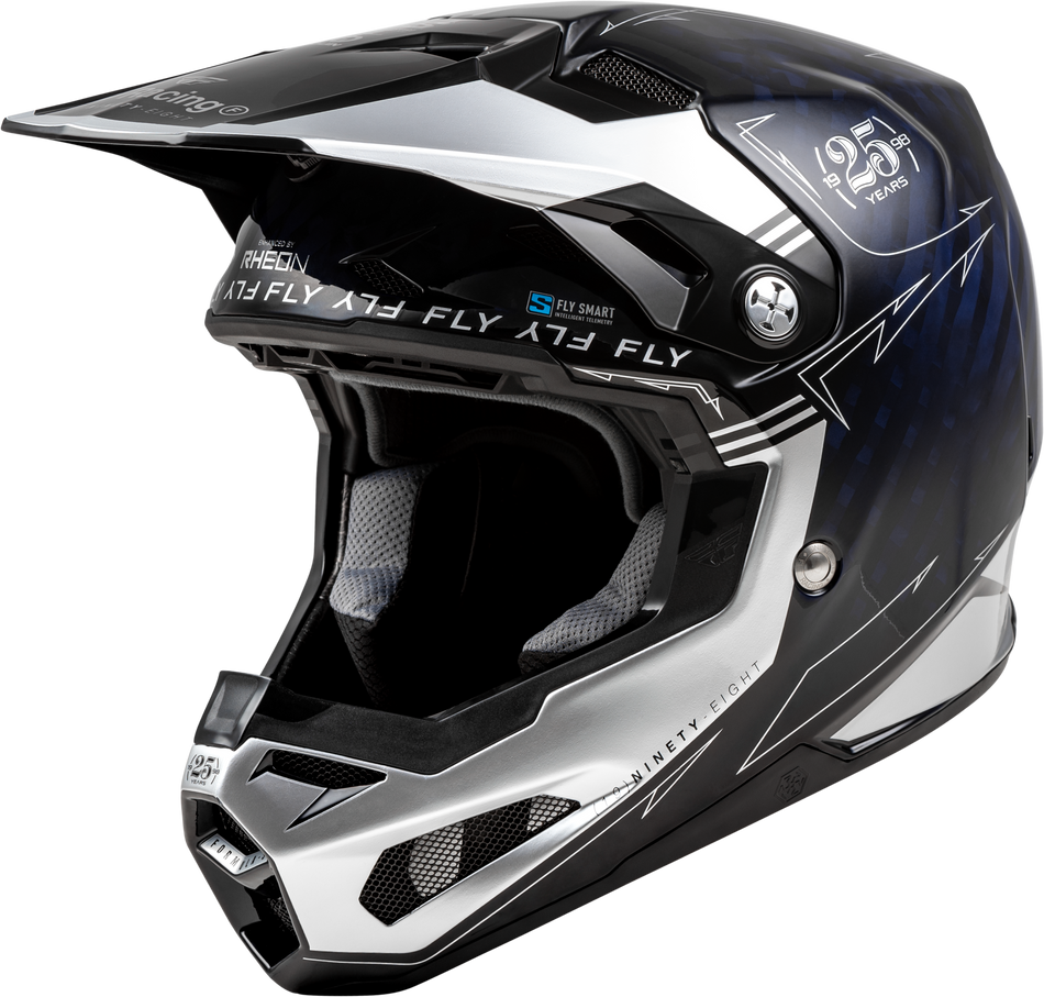 FLY RACING Formula S Carbon Legacy Helmet Blue Carbon/Silver Lg 73-4448L