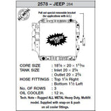 CSF 87-02 Jeep Wrangler 2,5 l OEM Kunststoffkühler 2578