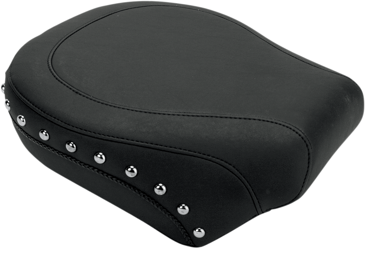 MUSTANG Wide Rear Seat - Studded - Black - Softail 76243