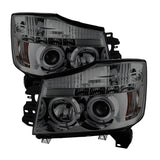 Spyder Nissan Titan 04-14/Armada 04-07 Projector Headlights LED Halo LED Smke PRO-YD-NTI04-HL-SM 5033963