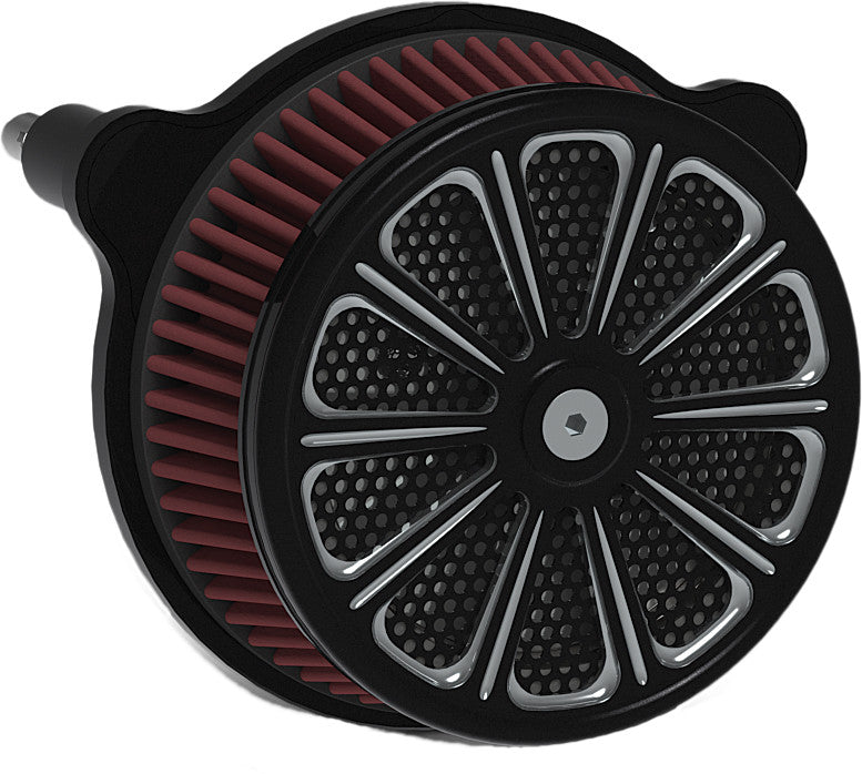 HARDDRIVE Air Cleaner Luck Black Twin Cam & Evo F2120A-ACBT