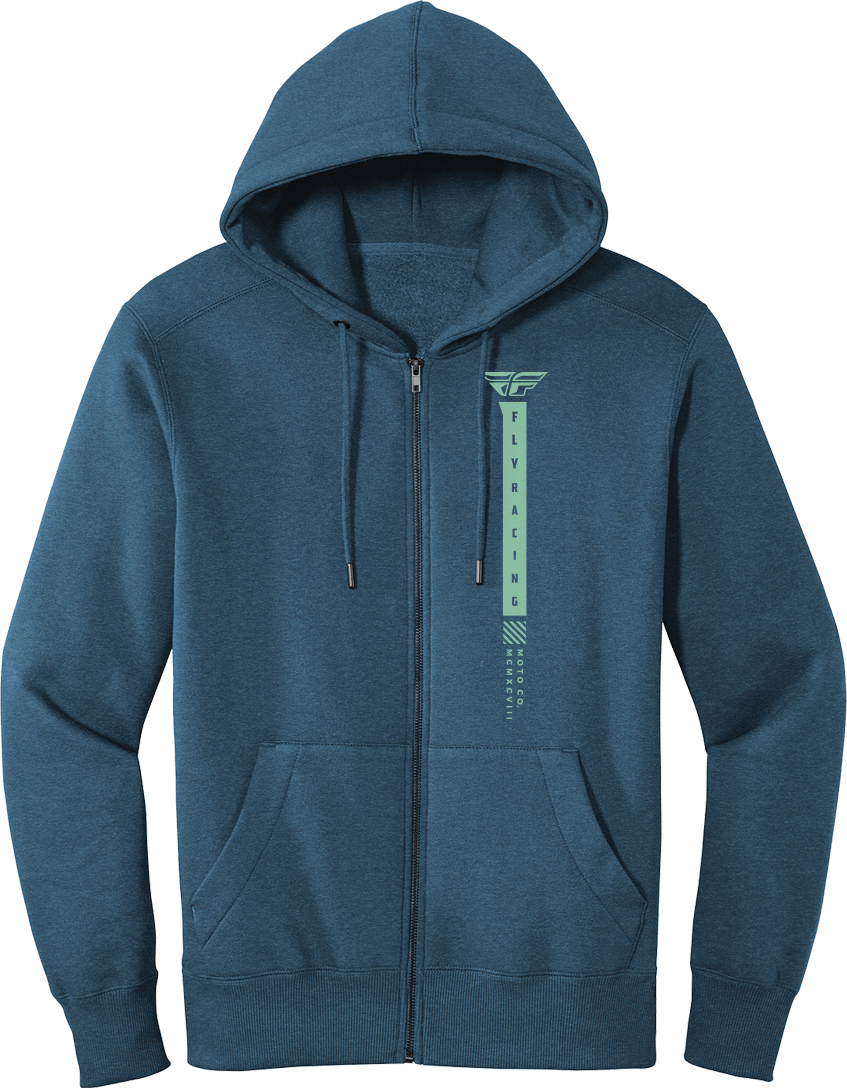 FLY RACING Fly Podium Hoodie Blue Heather/Green Sm 354-0177S