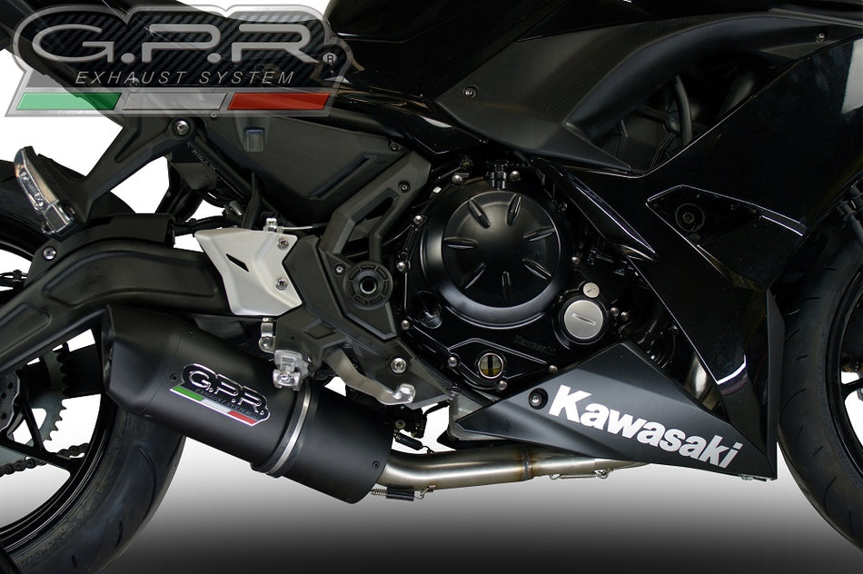 GPR Exhaust System Kawasaki Ninja 650 2021-2023, Furore Evo4 Nero, Full System Exhaust, Including Removable DB Killer  E5.CO.K.161.1.DBHOM.FNE5