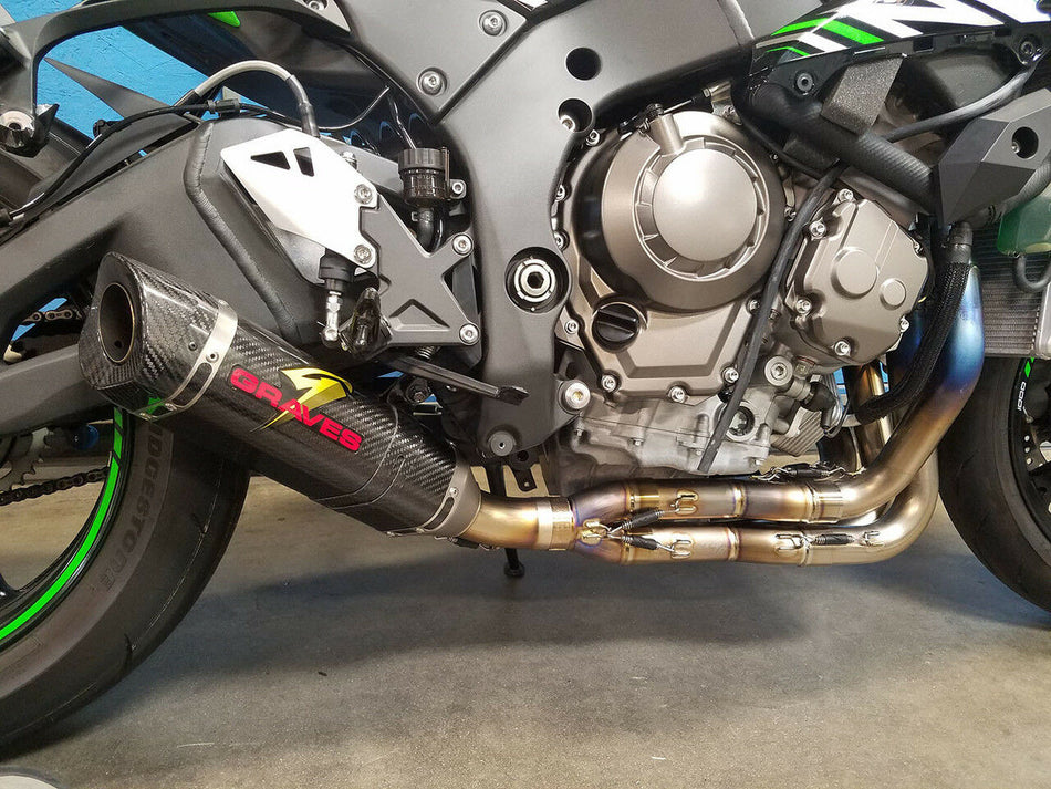Graves motorsports works zx10r 16-21  link low mount full exhaust system exk-16zx1-ftcl