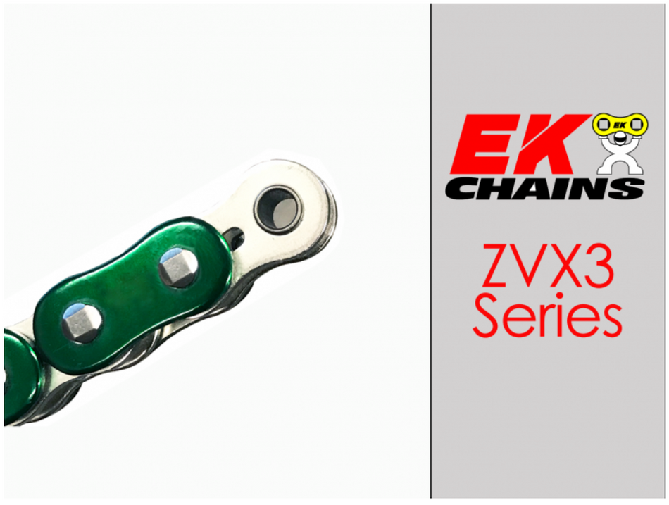 Ek chain 525 zvx3 series zx-ring chain 120 link green