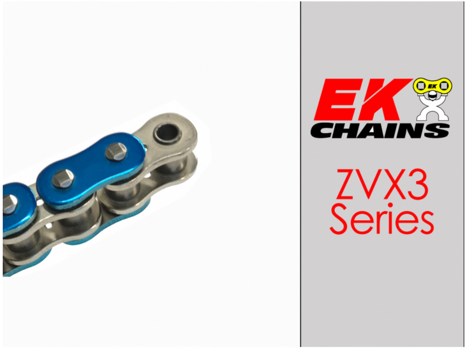 EK Chain 525 ZVX3 Serie ZX-Ring Chain 120 Link Azul