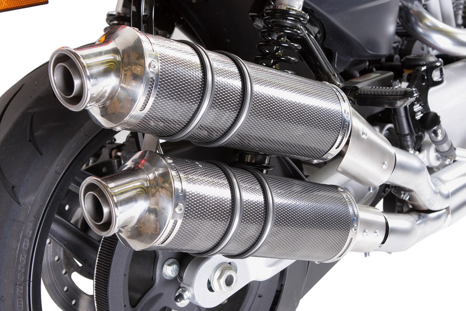 GPR Exhaust System Harley Davidson XR1200 2008-2012, Poppy Tondo, Dual slip-on Including Removable DB Killers and Link Pipes  HD.10.PT